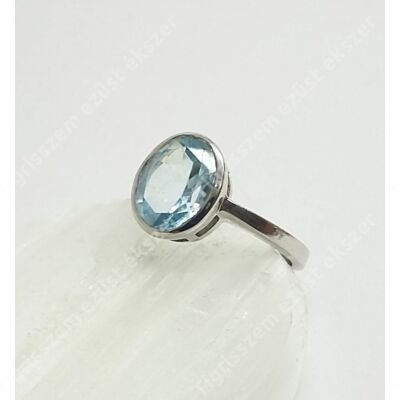Ezüst gyűrű kék topáz kővel 53-as