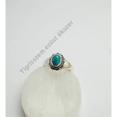 Ezüst női  gyűrű türkenit  kővel 56-os