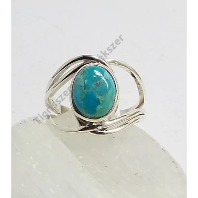 Ezüst női  gyűrű valódi türkiz  kővel 57-es