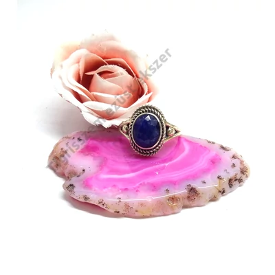 Ezüst gyűrű zafír 59-es