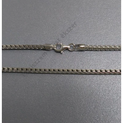 Ezüst lánc,fonott vastag,ródiumos 55 cm