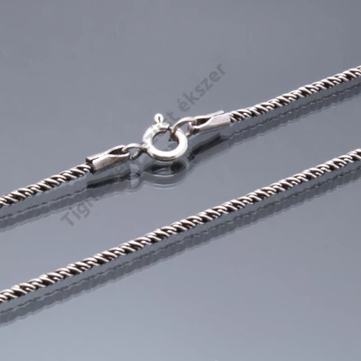 Ezüst lánc női,antikolt csavart