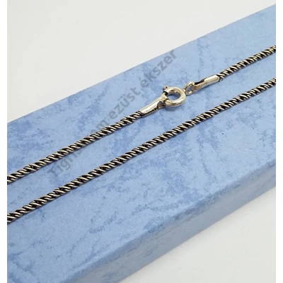 Ezüst lánc,antikolt csavart 80 cm 