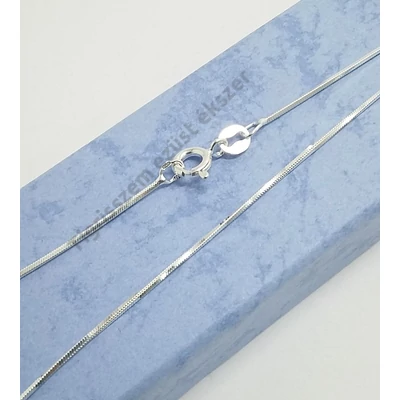 Ezüst lánc vékony szögletes kígyó 50 cm