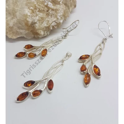 Ezüst szett , BOROSTYÁNNAL,leveles