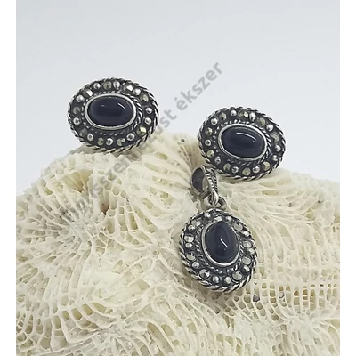 Ezüst szett onix+ markazit 2