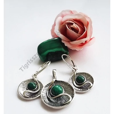 Ezüst szett Malachit kővel