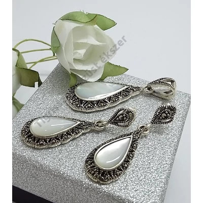 Ezüst szett,GYÖNGYHÁZ+MARKAZIT