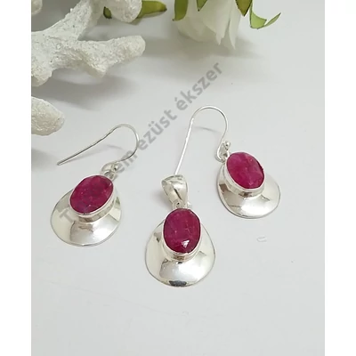 Ezüst rubin szett