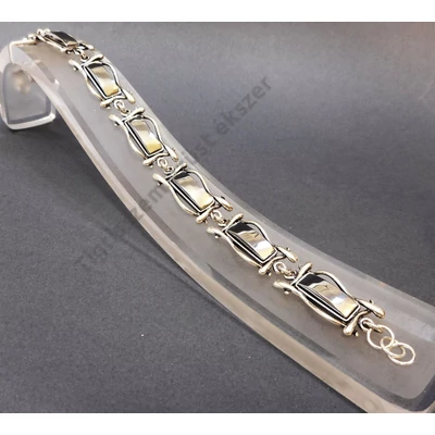 Ezüst karkötő hematittal