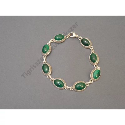 Ezüst karkötő malachittal