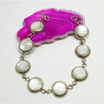 Ezüst karkötő gyöngyházzal