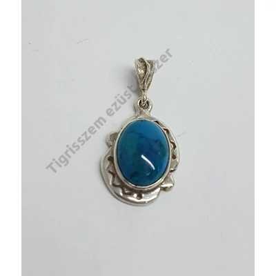 Ezüst medál valódi türkizzel.