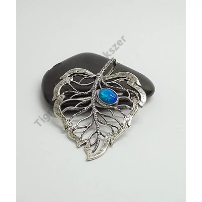 Ezüst medál opállal.levél.