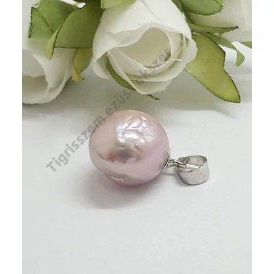 Ezüst medál,barokk gyöngy