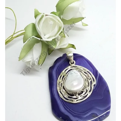 Ezüst medál barokk gyönggyel